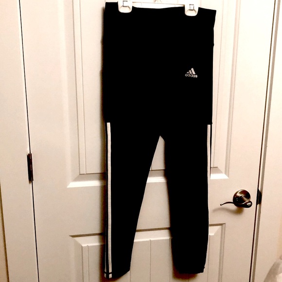 Adidas Aeroready Ankle Length Three Stripe Athletic Leggings Size S - Picture 2 of 7